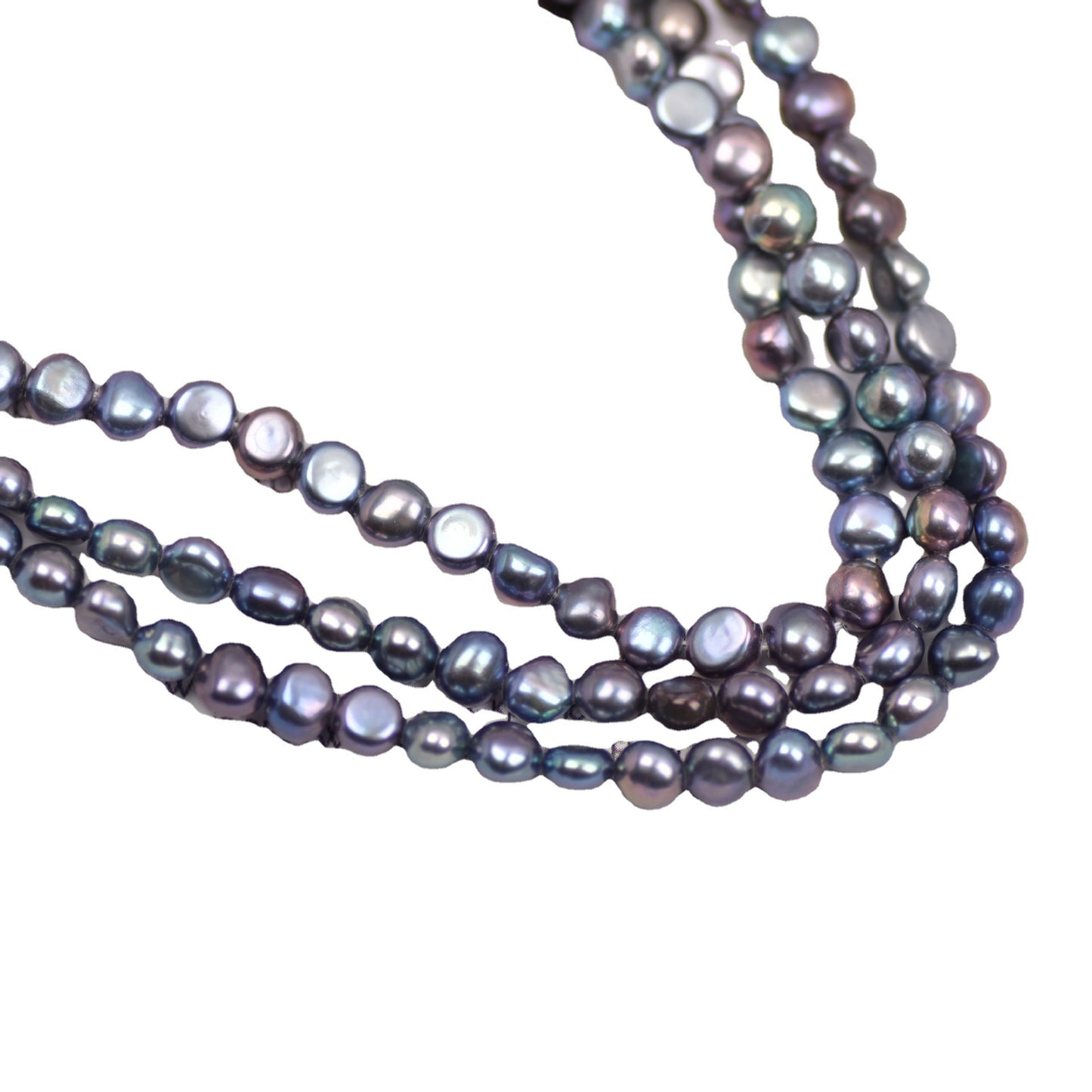 1312 Natural Freshwater Pearl 5-6mm Malachite Green Black Baroque