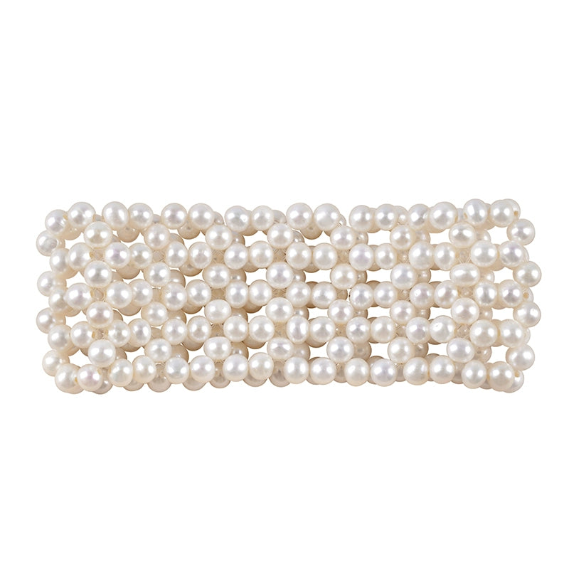 Natural Freshwater Pearl Bracelet Strong Light Round Bead Adjustable Elastic Hollow Bracelet Fashion SL010