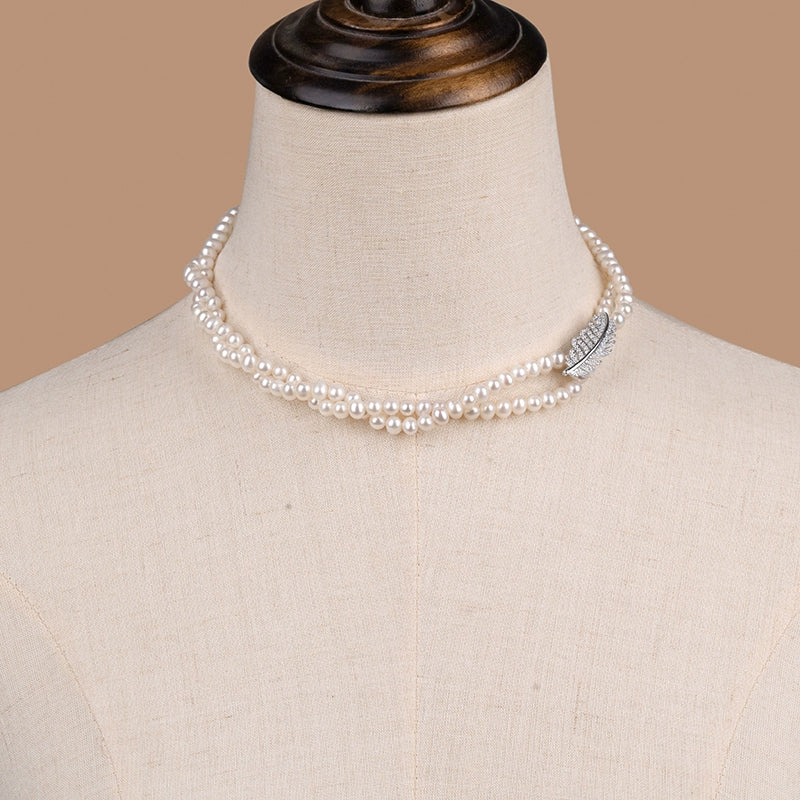 Natural freshwater pearl necklace women's light luxury high sense atmospheric neck chain cold wind simple XL132