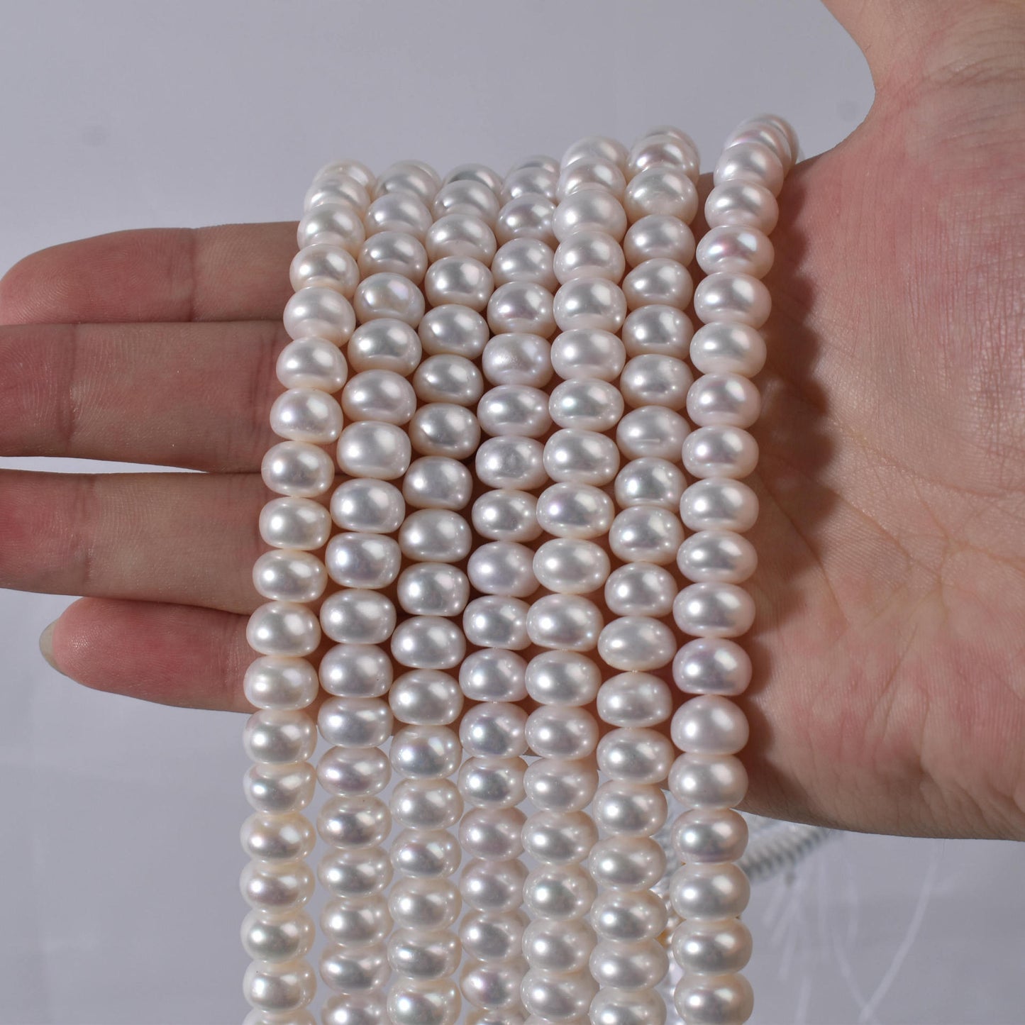 1245 9-10Mm flat beads work in progress DIY materials Natural freshwater pearls