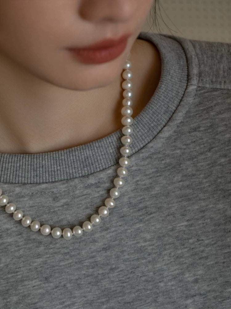 Autumn and Winter Long Atmospheric Natural Freshwater Pearl Necklace Female Genuine High-end Mother Chain Girl