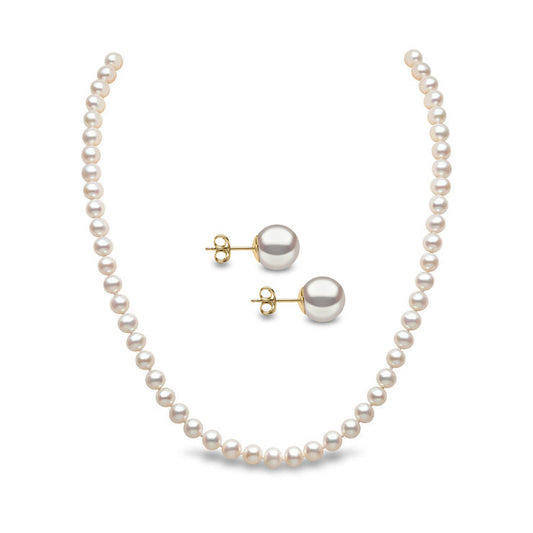 18K gold pearl necklace Mother's Day gift for mother's birthday women's jewelry for elders, old people and mother-in-law gifts
