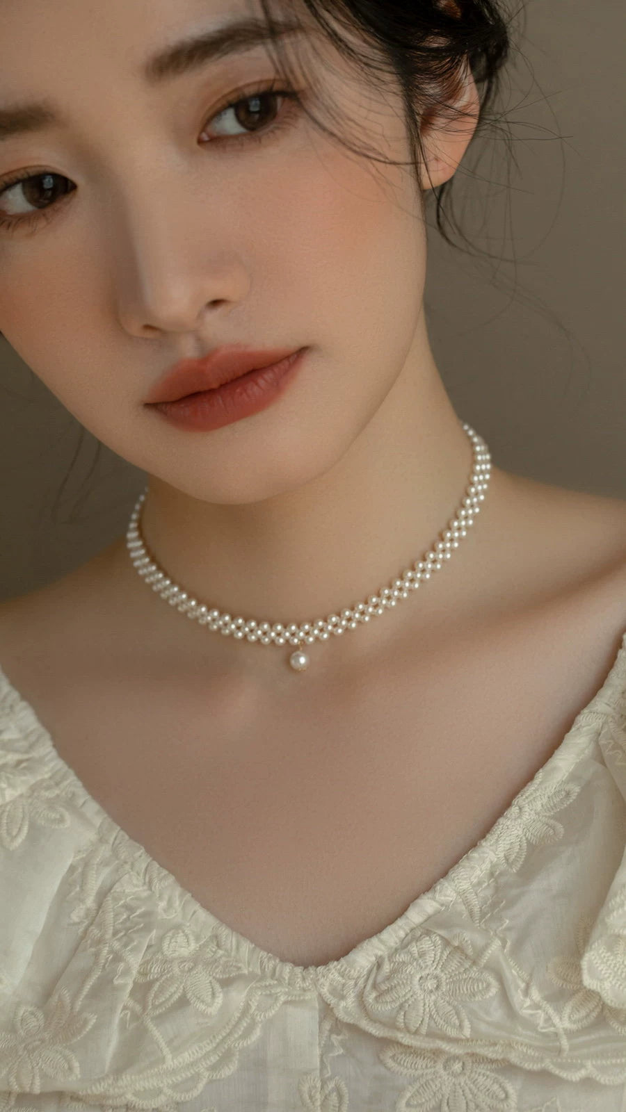 Small Pearl Necklace Choker Chain Girls Collar