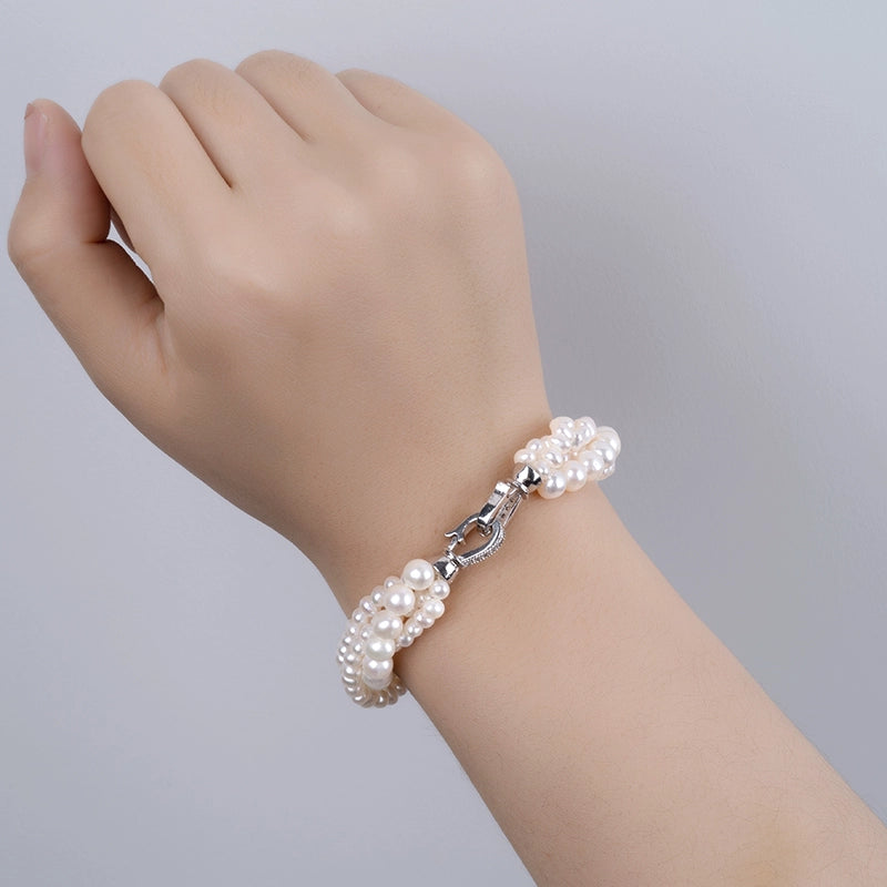 Natural Freshwater Pearl Multi-layer Bracelet Simple Women's Jewelry Personalized Fashion Korean Version SL003