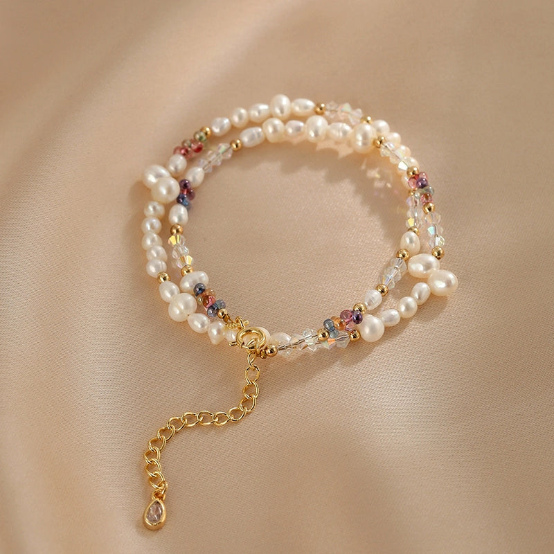 Natural Baroque Pearl Bracelet Necklace Set Colored Necklace