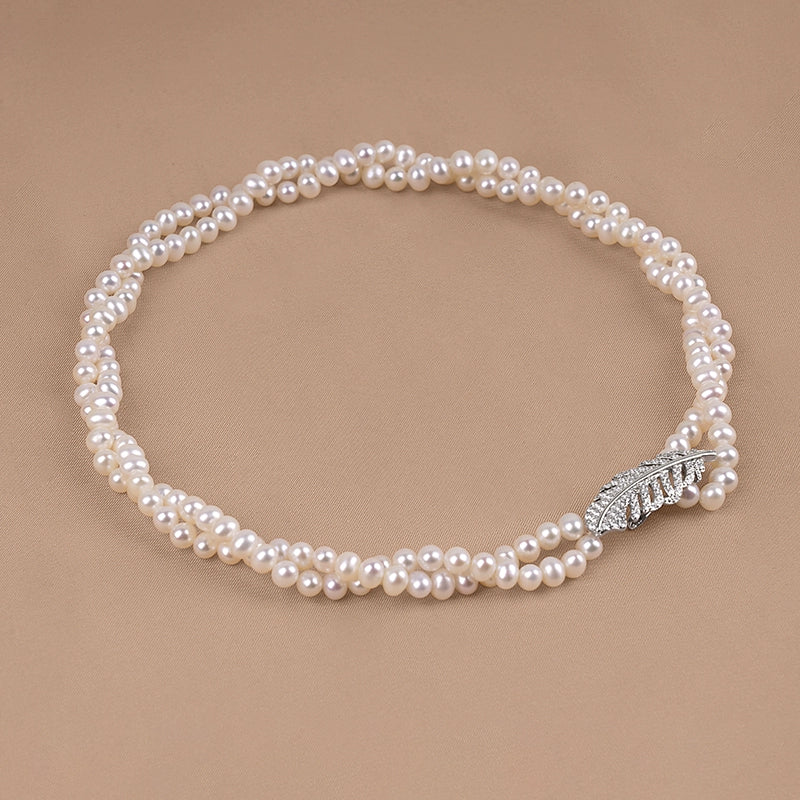 Natural freshwater pearl necklace women's light luxury high sense atmospheric neck chain cold wind simple XL132