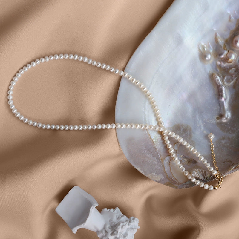 Natural freshwater pearl necklace BABY beads millet beads neck joint niche luxury collarbone chain XL054