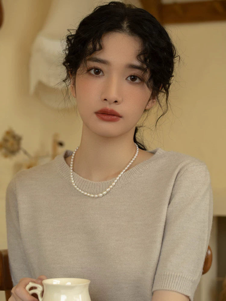 Freshwater Pearl Necklace Chain Tower Chain