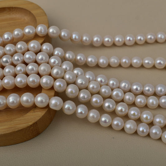 1139 Natural freshwater 9-10mm pearl loose bead mother chain work in progress DIY
