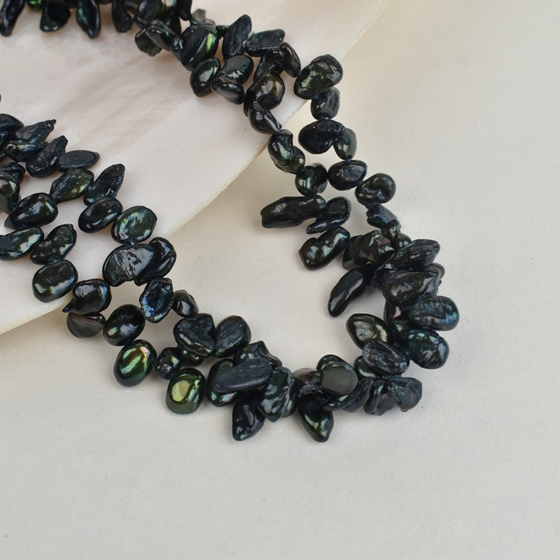 1093 petals irregular black natural freshwater real pearl DIY jewelry
