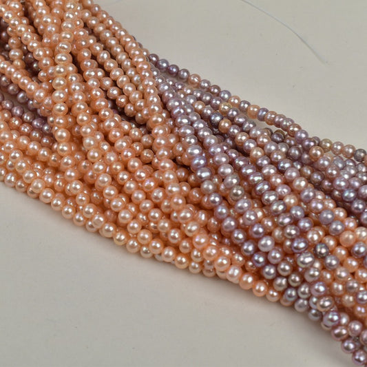 1178 5-6Mm nearly round pink purple pearl work in progress