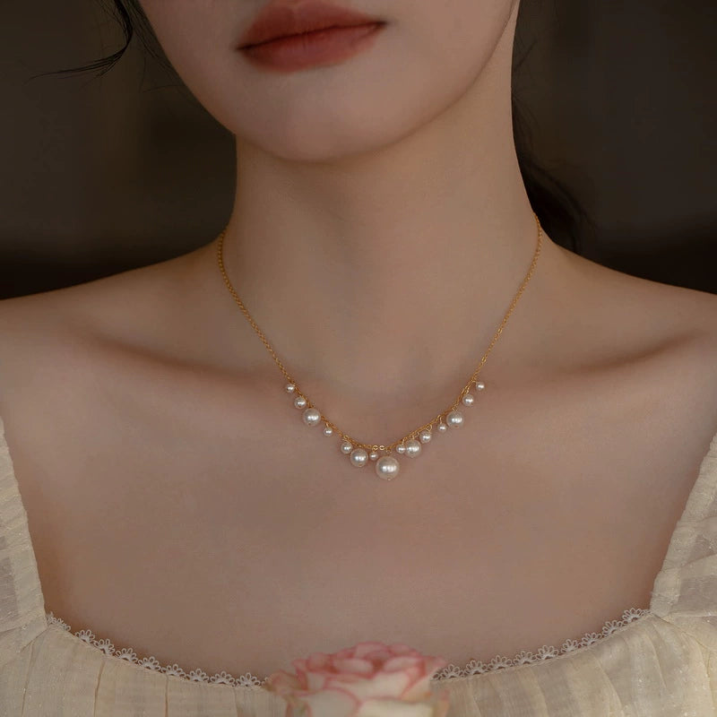 Crystal Pearl Necklace Jewelry for Women