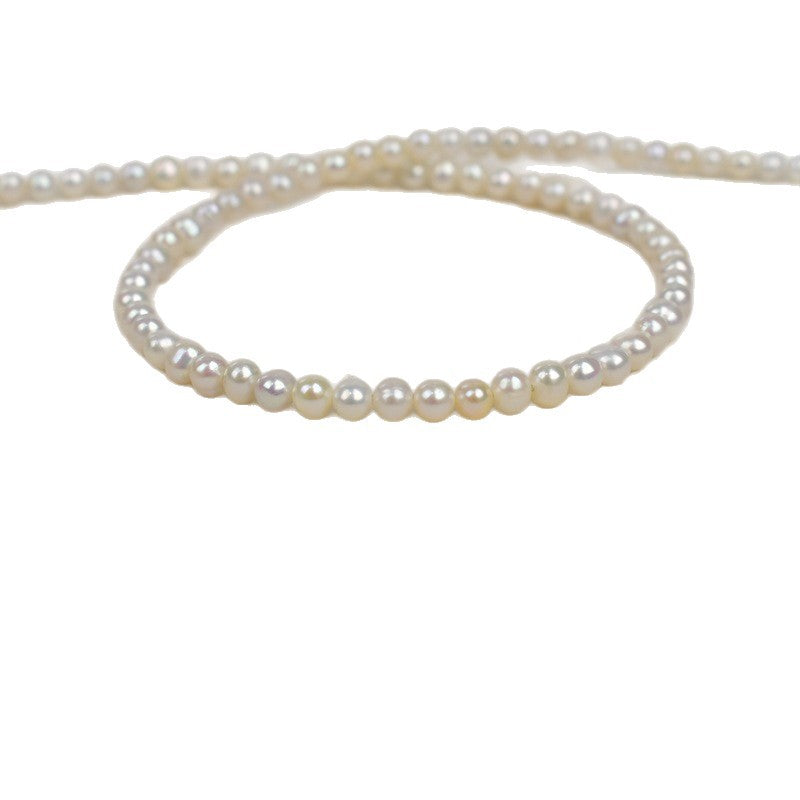 1115 3.5-4 mm near round pearl natural freshwater real pearl work in progress material jewelry accessories necklace material