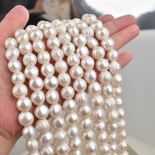 1191 Macroporous Pearl Natural Freshwater Pearl 10-11mm White, Pearl DIY Bracelet Necklace Material