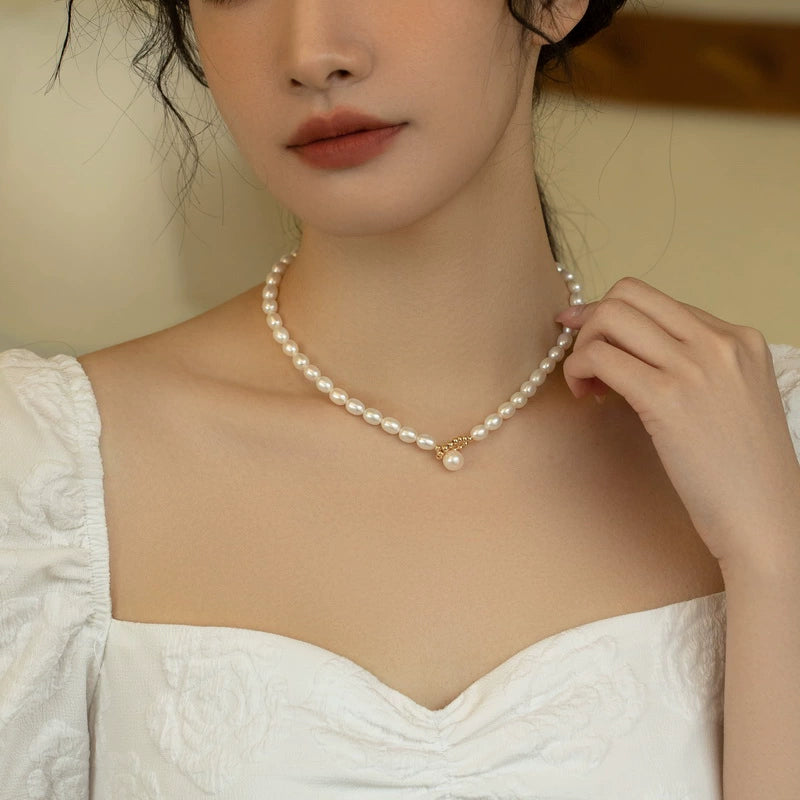 Natural Freshwater Pearl Necklace Chain