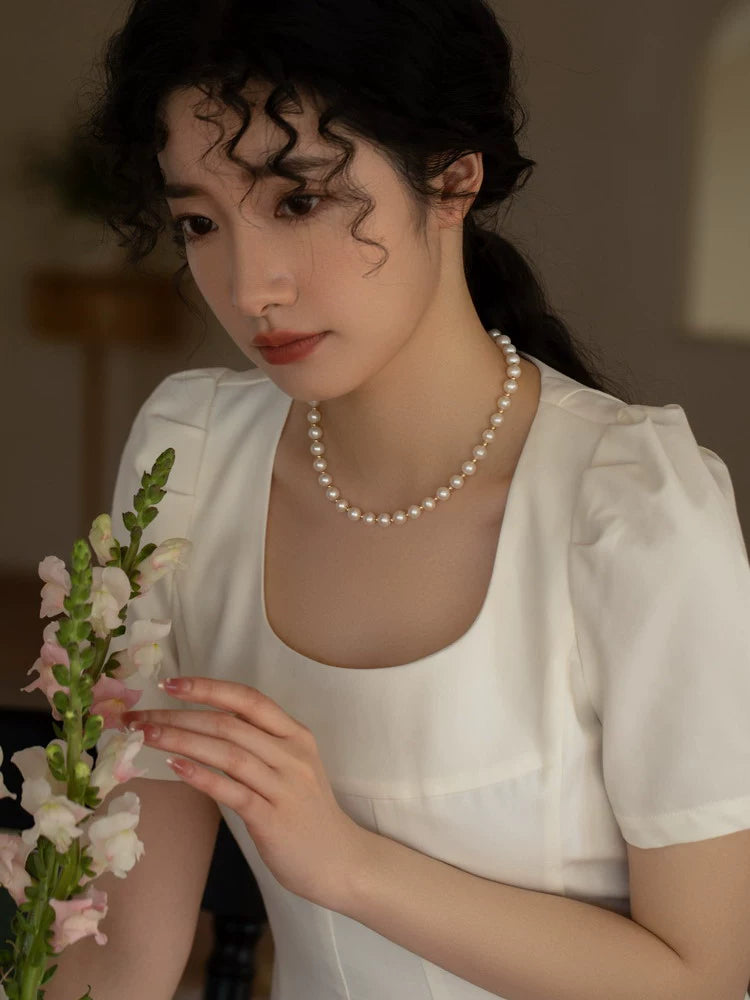 Freshwater Pearl Necklace Chain Simple and Versatile Female