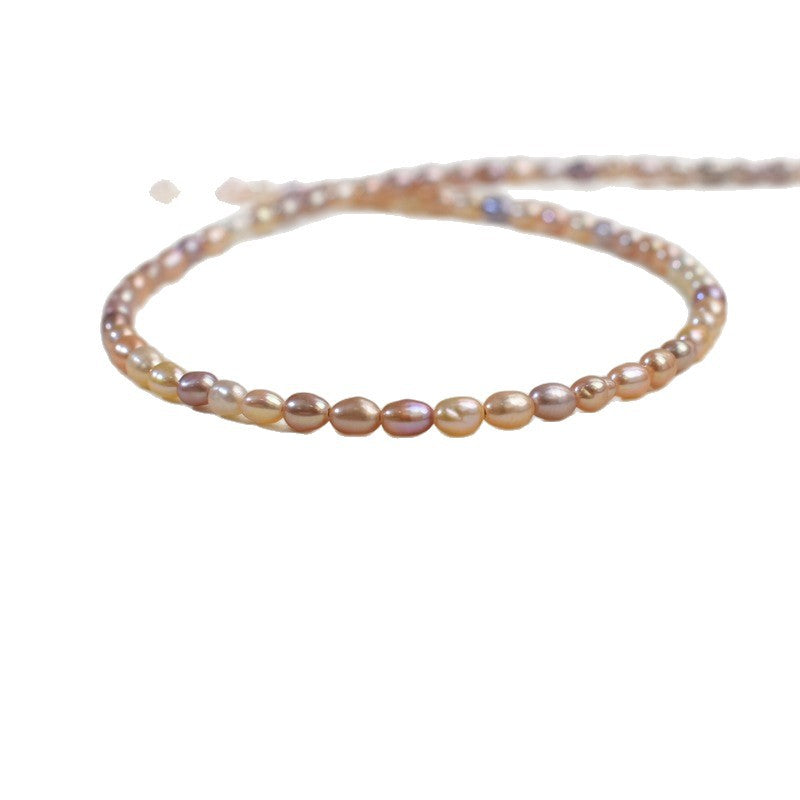 1050 Natural Rice Bead Pearl Necklace 3mm Mixed Color Pearl Loose Beads DIY Material