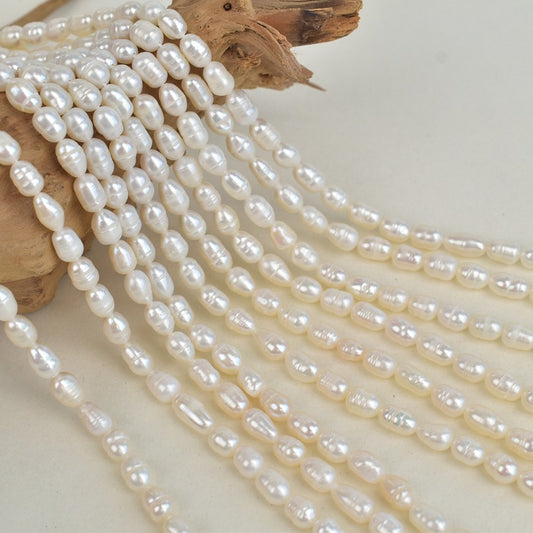 1048 5-6Mm Rice Beads Natural Freshwater Real Pearls Jewelry Accessories