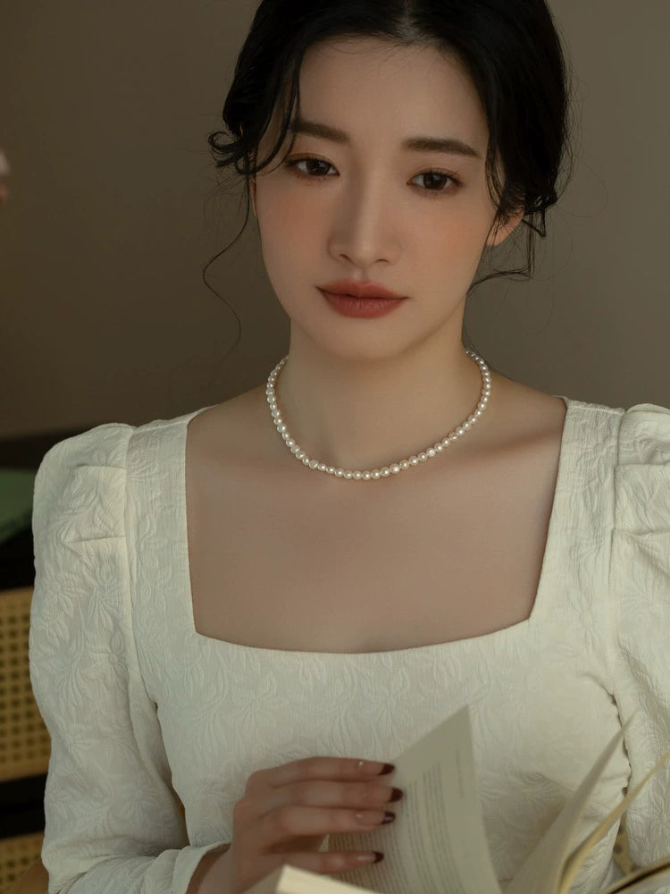Natural Freshwater Pearl Necklace Women's 2024 New Popular Baroque Chain