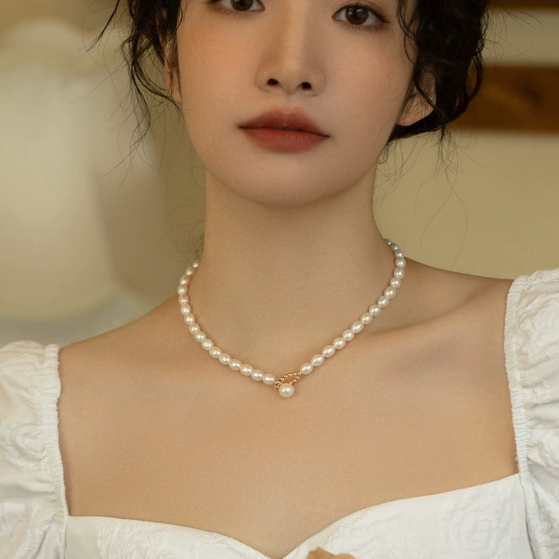 Natural Freshwater Pearl Necklace Chain