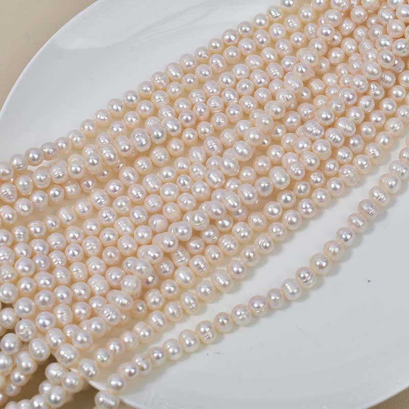 1201 Foreign Trade Source 7-8mm Natural Freshwater Thread Pearl Necklace Bracelet Raw Material