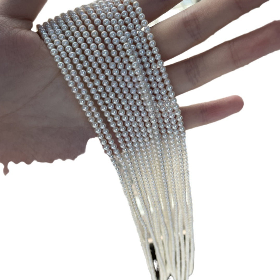 Supply freshwater pearl necklace, freshwater pearl 3-4mm round beads factory direct sales