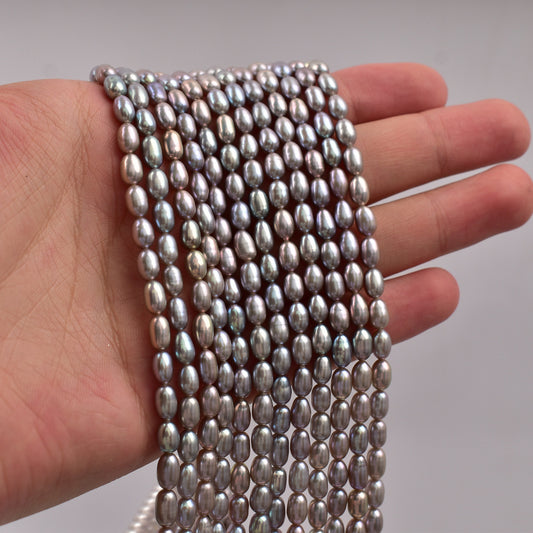 1010 gray natural freshwater pearls about 4-5mm meter-shaped strong light pearls DIY handmade jewelry loose beads