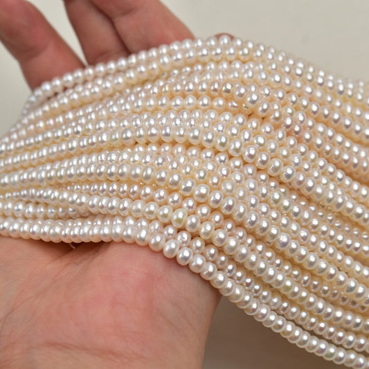 1216 4-5Mm gold round, natural freshwater pearl loose beads work in progress DIY handmade