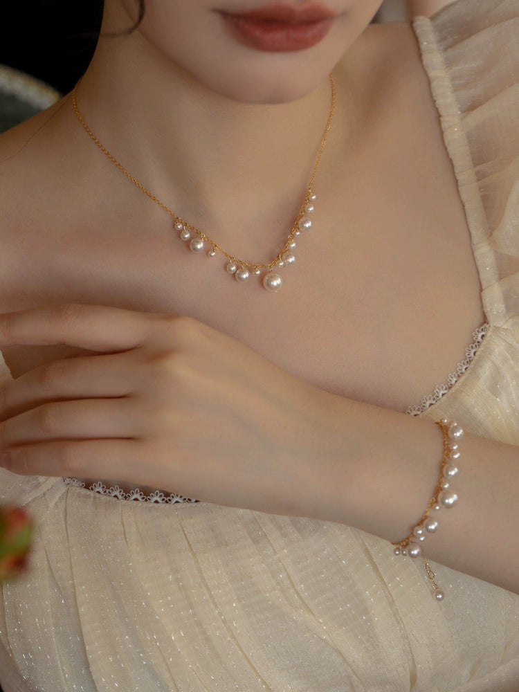 Crystal Pearl Necklace Jewelry for Women