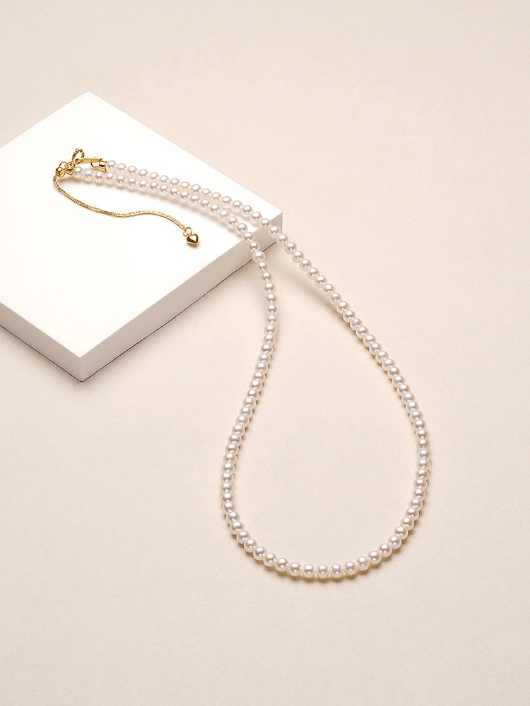 Tahitian Aurora Millet Beads Pearl Necklace 925 Silver Natural Freshwater Baby Beads Collarbone Chain High Sense Jewelry