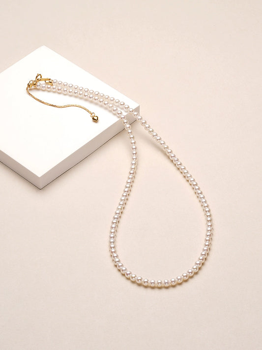 Tahitian Aurora Millet Beads Pearl Necklace 925 Silver Natural Freshwater Baby Beads Collarbone Chain High Sense Jewelry