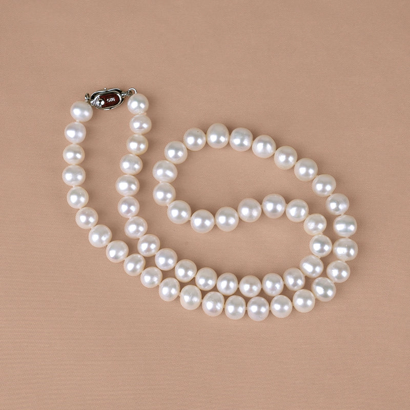 Natural freshwater pearl necklace for mother gift short simple luxury fashion short URL XL050