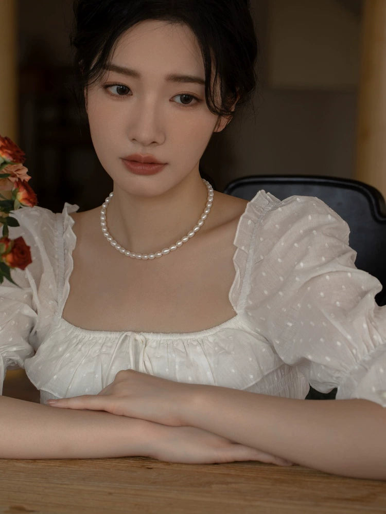 Natural Freshwater Pearl Necklace Design Chain Jewelry Collar Women Stacked Wear