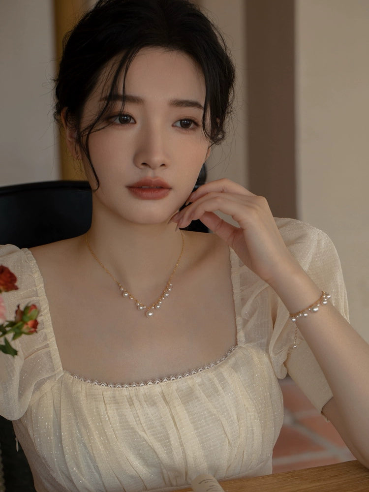Crystal Pearl Necklace Jewelry for Women