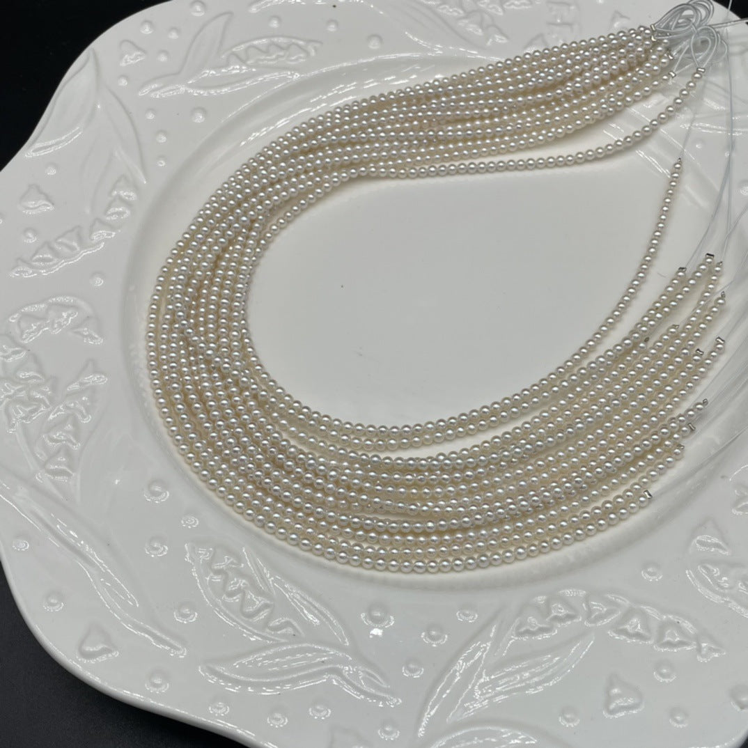 Supply freshwater pearl necklace, freshwater pearl 3-4mm round beads factory direct sales