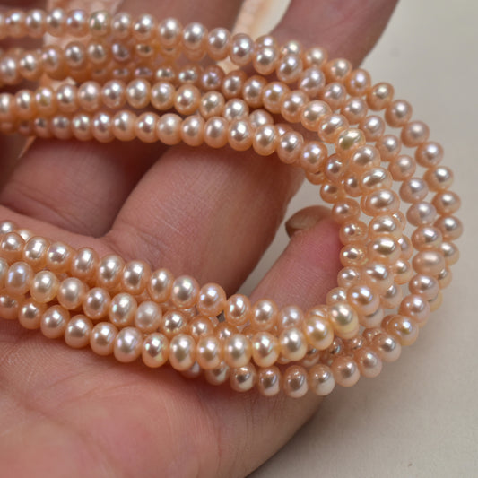 1222 4-5mm seedless freshwater pearl strong light flat bead DIY loose bead