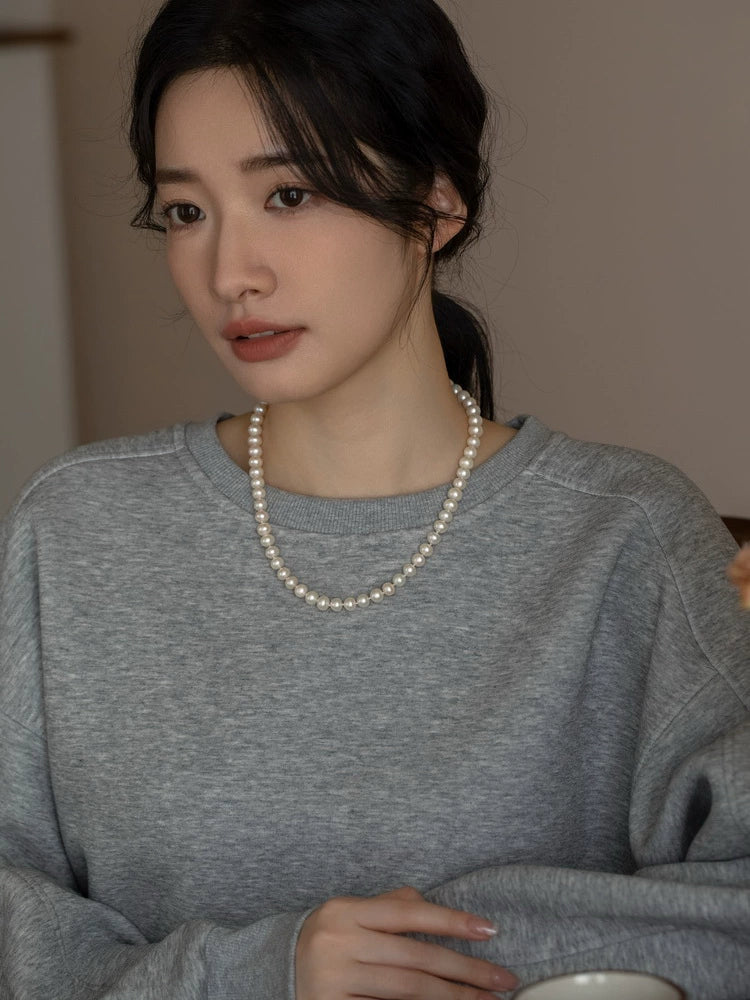 Autumn and Winter Long Atmospheric Natural Freshwater Pearl Necklace Female Genuine High-end Mother Chain Girl