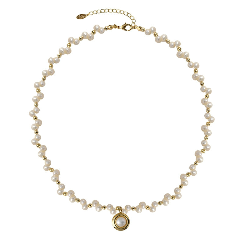 French Vintage Natural Baroque Pearl Necklace Ladies Premium Different Beads