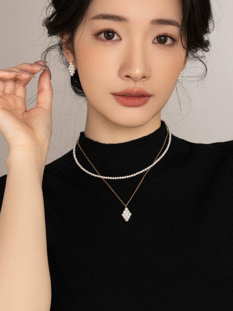 Natural Pearl Necklace Women's Design Chain Jewelry Collar Women's