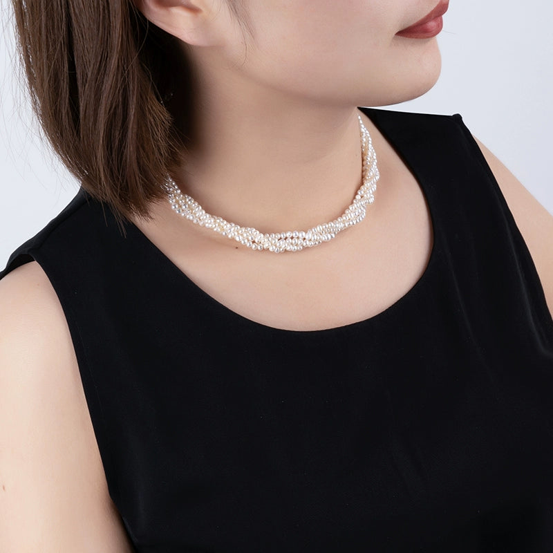 Jewelry outer single natural pearl multi-layer necklace Japanese and Korean versatile temperament personalized collarbone chain neck chain XL012