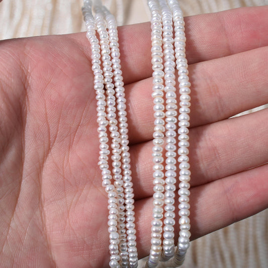 1213 2.5-3.5MM Small Flat Beads Natural Freshwater Flat Sheet Pearls DIY Handmade Accessories Accessories Semi-finished Materials