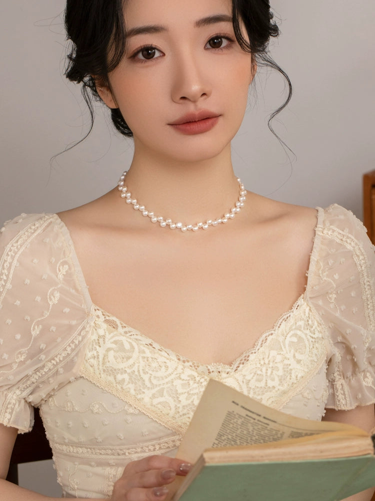 Natural Pale Flame Pearl Necklace Women's Design Chain Jewelry Collar Women's
