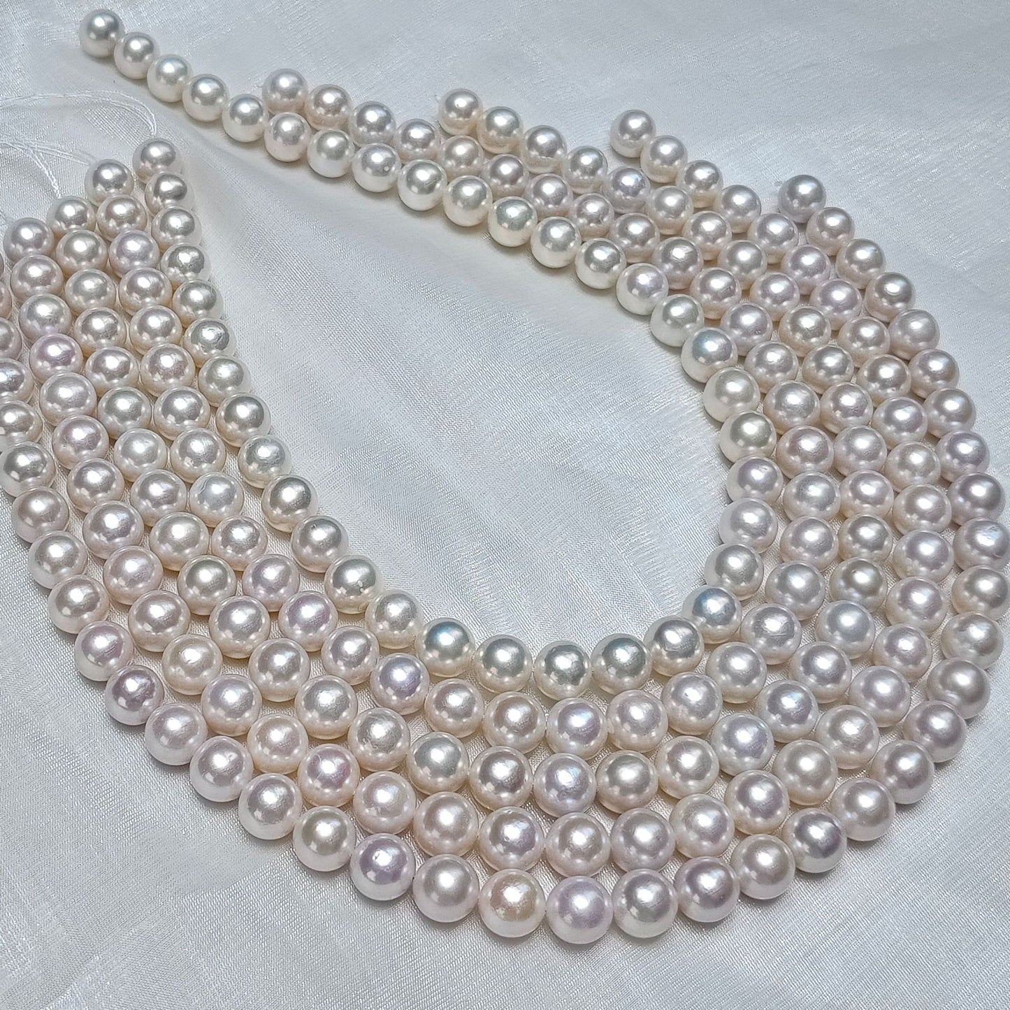 Freshwater pearl 10-11mm round high bright rich color finished necklace sterling silver buckle large point simple wind