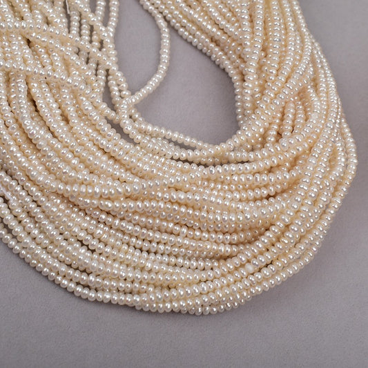 1129 3-4mm Irregular Pearl DIY Bracelet Necklace work in progress Natural Pearl