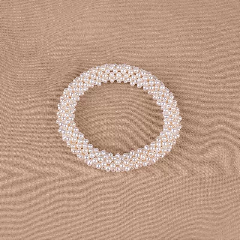 Natural Freshwater Pearl Bracelet Simple Atmospheric Ladies Bracelet Ins Elegant Handwoven SL022