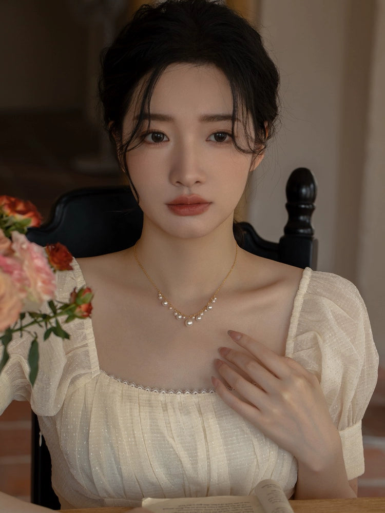 Crystal Pearl Necklace Jewelry for Women