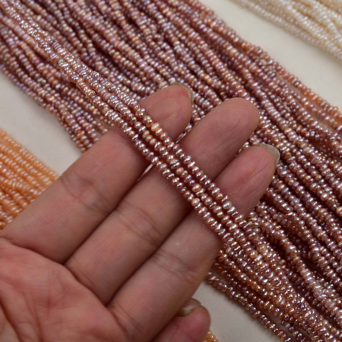 1246 manufacturers wholesale 37cm long natural freshwater pearl 2-2.5 mm