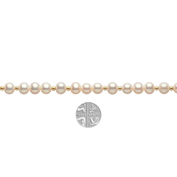 14K gold buckle multi-specification pearl bracelet is round, natural freshwater strong light, mother's day pearl bracelet