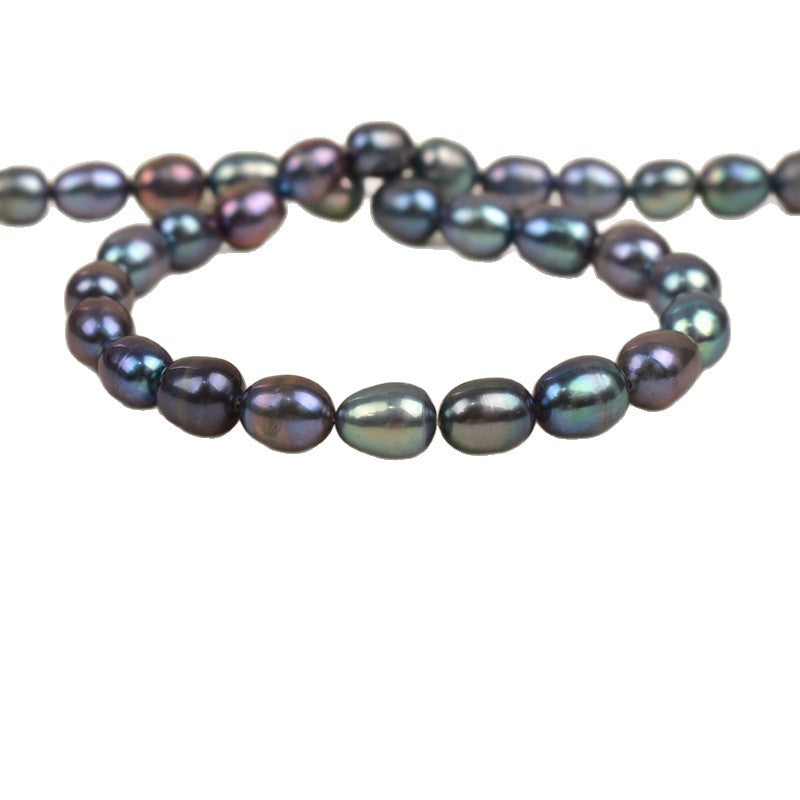 1022 7-8Mm Rice Beads Malachite Green Natural Freshwater Pearl