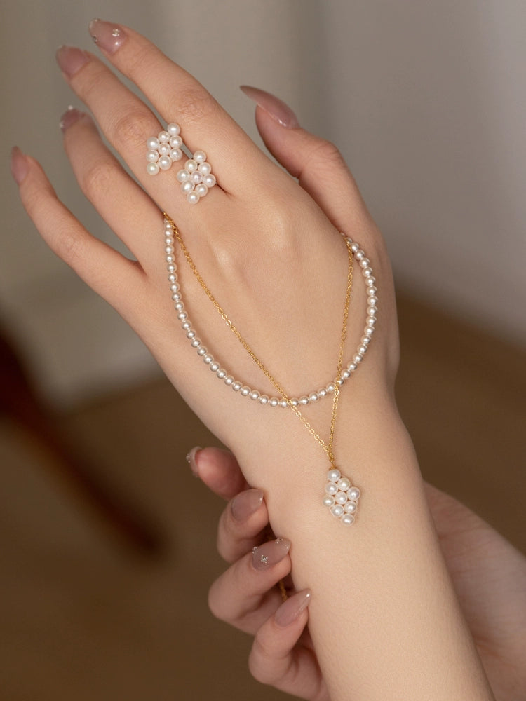 Natural Pearl Necklace Women's Design Chain Jewelry Collar Women's